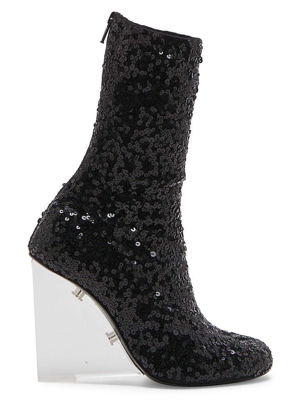 Womens Liquid Sequin Shard Wedge Boots Product Image