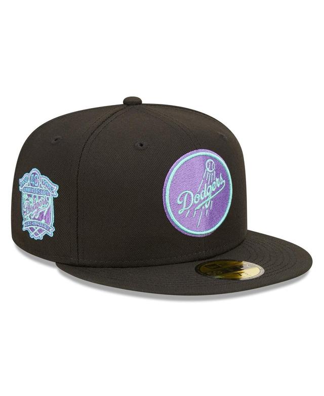 Mens New Era Black Los Angeles Dodgers 40th Anniversary Black Light 59FIFTY Fitted Hat Product Image