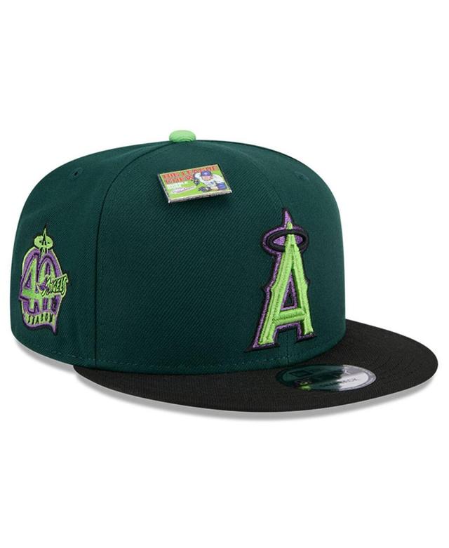 New Era Mens Green Los Angeles Angels Sour Apple Big League Chew Flavor Pack 9FIFTY Snapback Hat - Green, Black Product Image