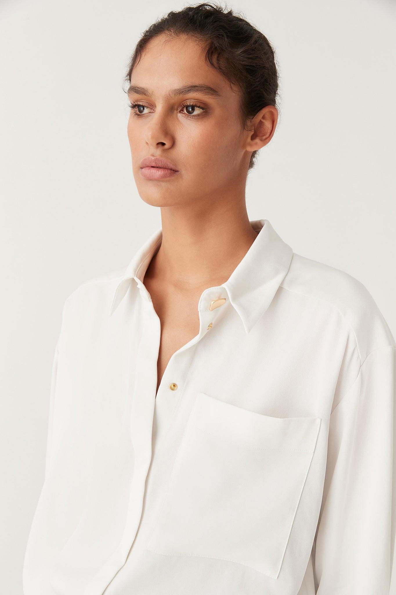 Riddle Buttoned Crepe Shirt Product Image