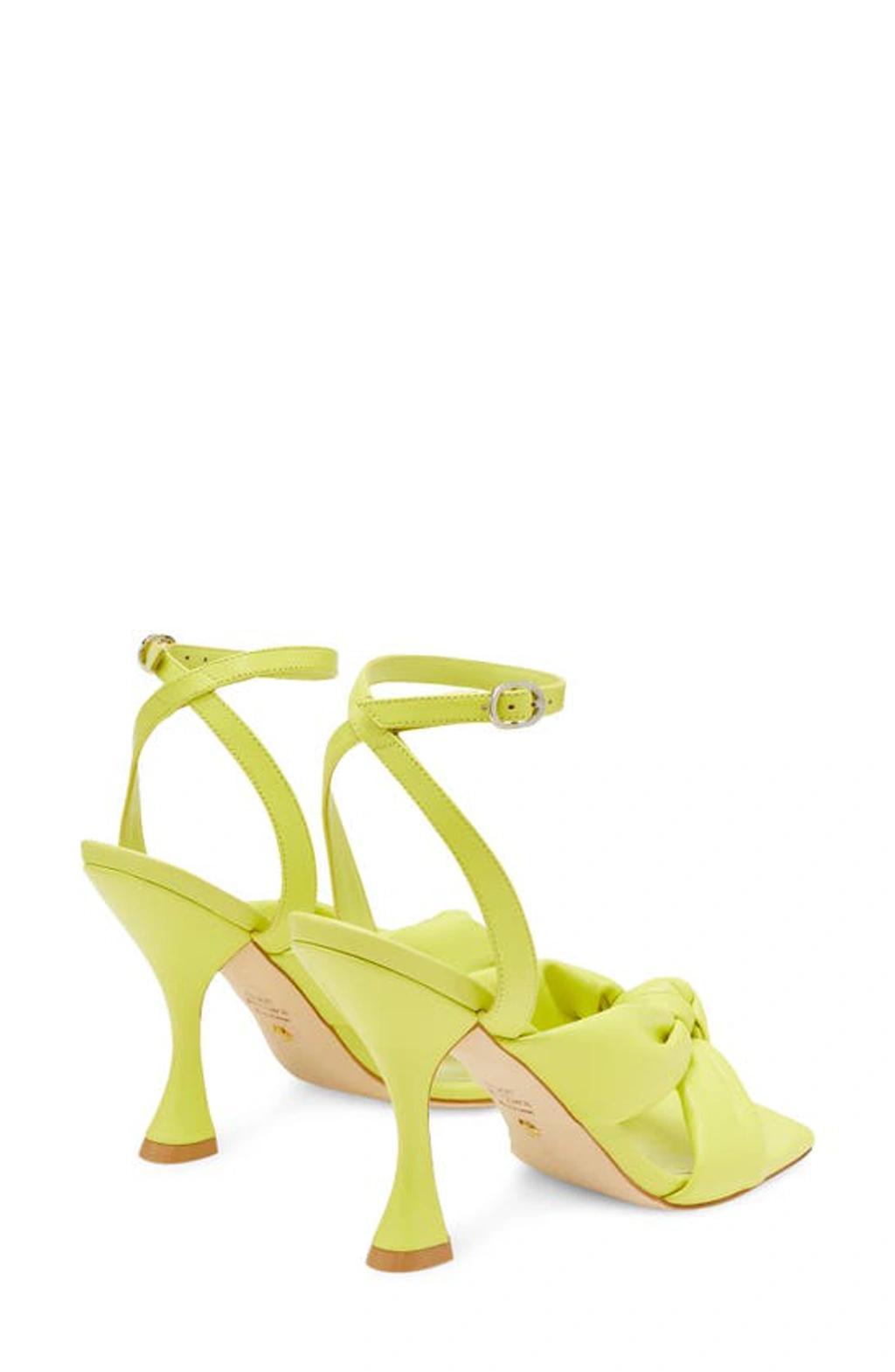 Playa Knot Ankle-strap Lambskin Sandals In Green Product Image