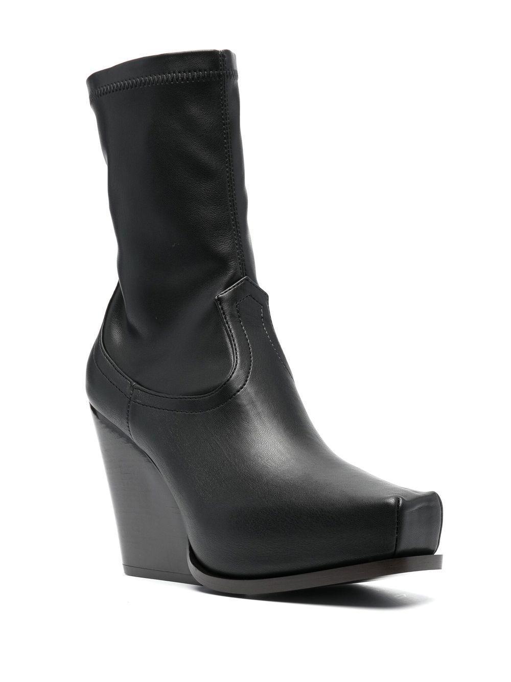 STELLA MCCARTNEY Black Cowboy 105 Faux Leather Ankle Boots Product Image