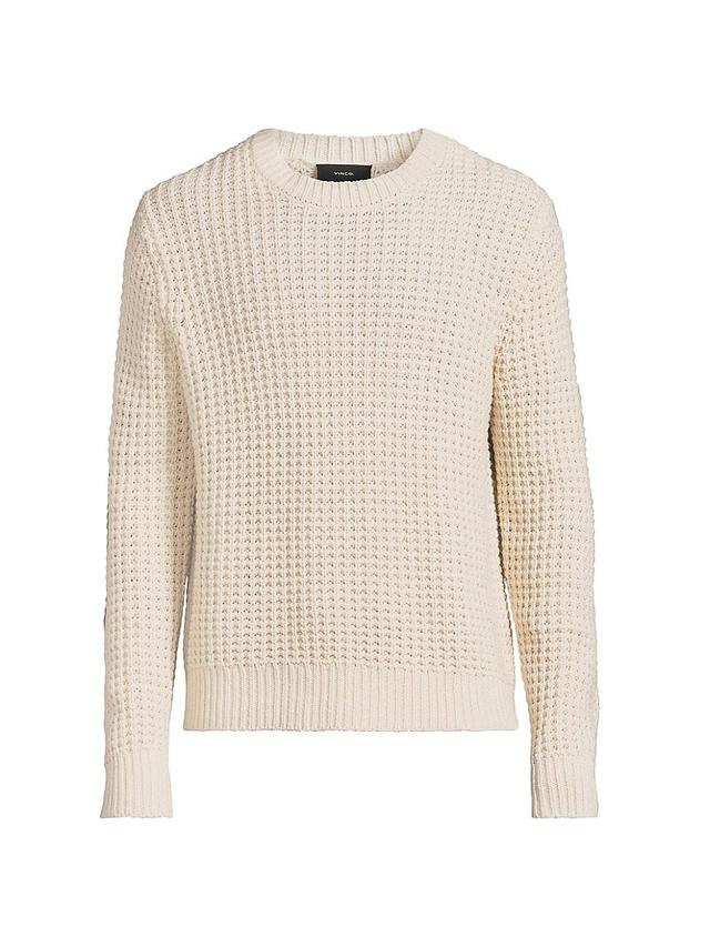 Mens Macro Waffle Knit Crewneck Sweater Product Image