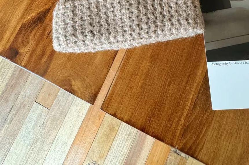 Plain Cable Knit Beanie Product Image