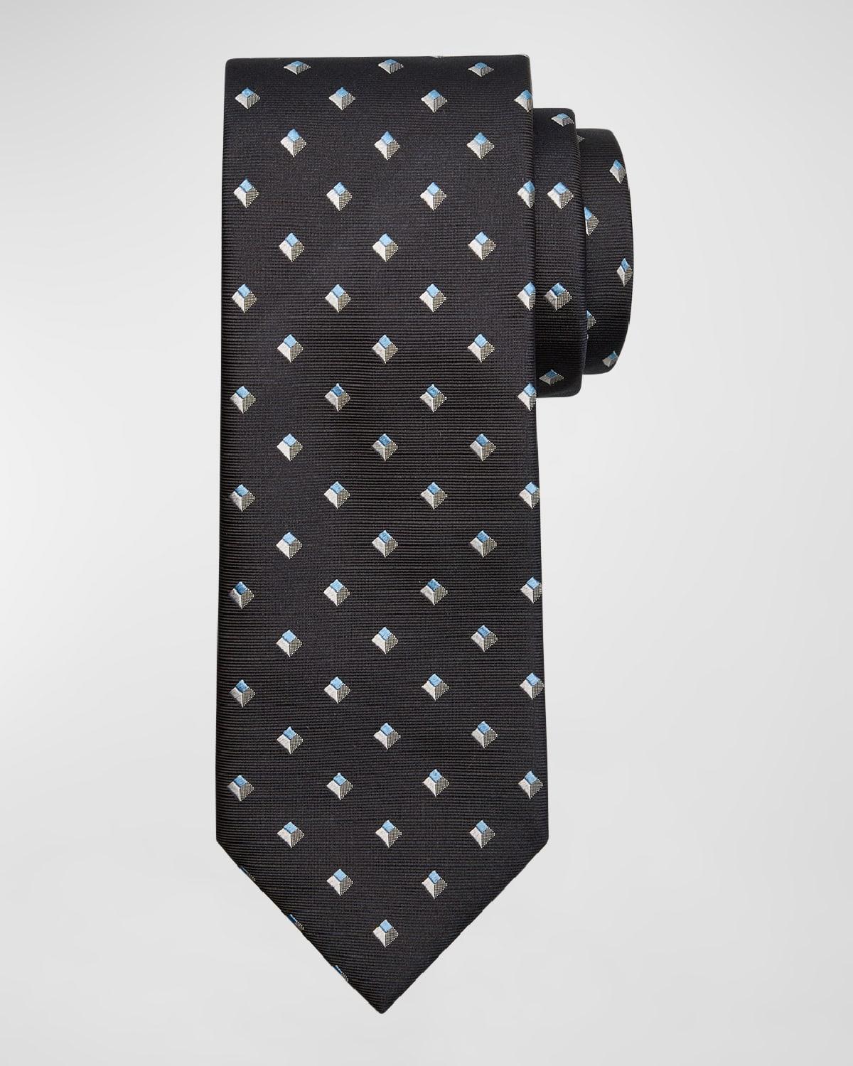 Mens 3D Geometric Silk Tie Product Image