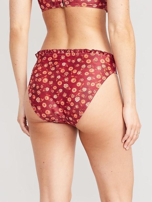 Mid-Rise Ruffle-Trim Bikini Swim Bottoms Product Image