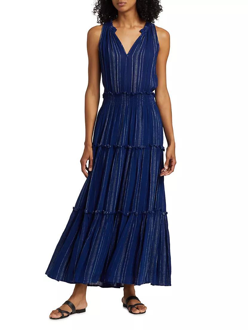 Loulou Linen-Blend Tiered Maxi Dress Product Image