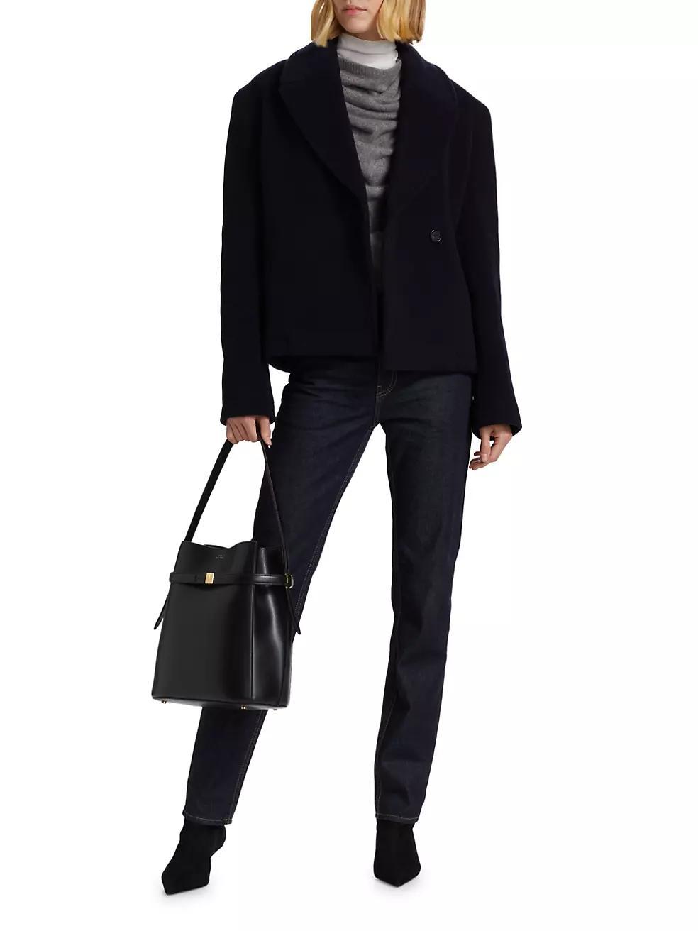 Cropped Wool-Blend Peacoat Product Image