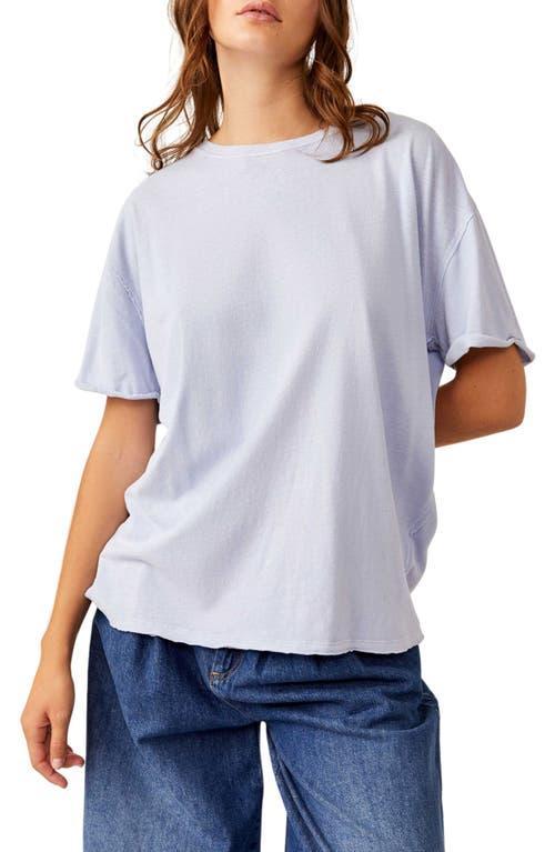 Free People Nina Short Sleeve Raw Edge Crew Neck Boxy Tee Shirt Product Image