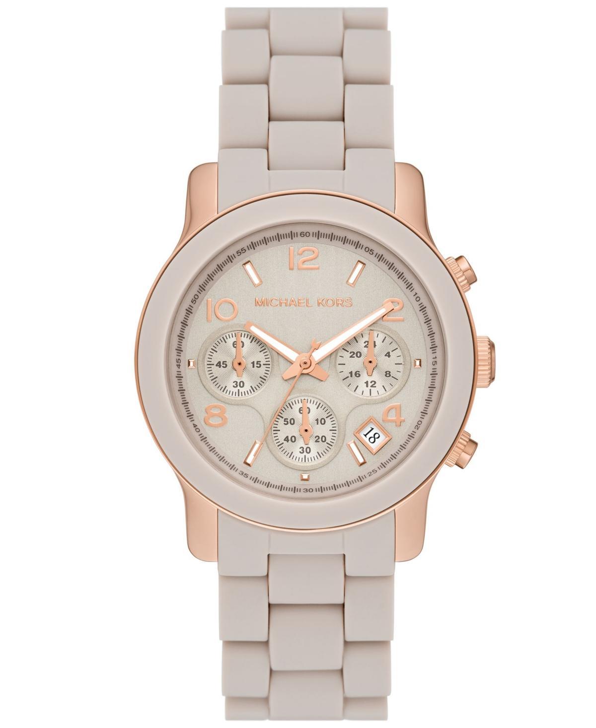 Michael Kors Womens Runway Chronograph Gray Silicone Bracelet Watch Product Image