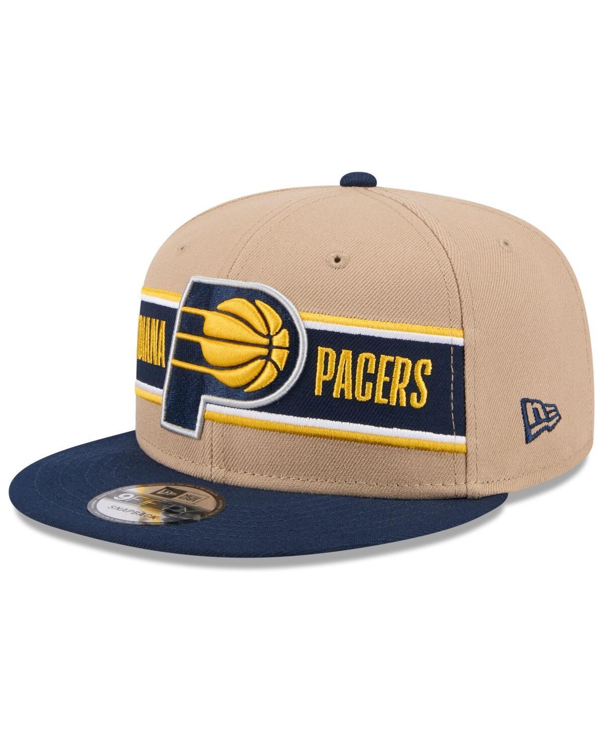 New Era Mens Tan Indiana Pacers 2024 Nba Draft 9FIFTY Snapback Hat - Tan, Navy Product Image