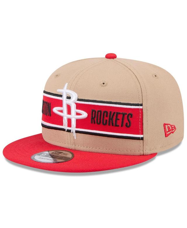 New Era Mens Tan Houston Rockets 2024 Nba Draft 9FIFTY Snapback Hat - Red Product Image