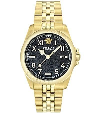 Versace Mens Anteo Analog Gold Tone Stainless Steel Bracelet Watch Product Image