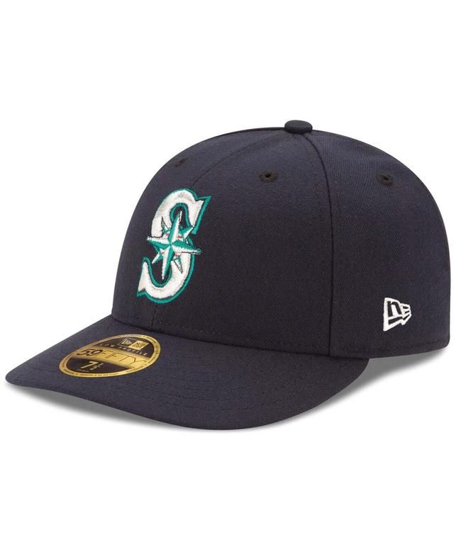 New Era Mens Navy Seattle Mariners Authentic Collection On Field Low Profile Game 59FIFTY Fitted Hat Product Image