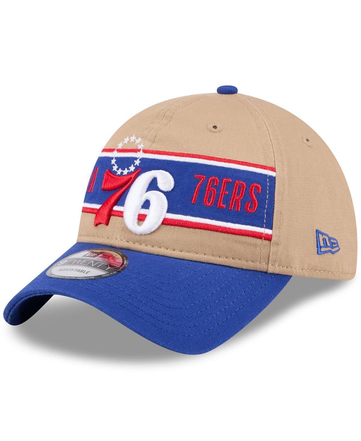 Mens New Era Tan/Royal Philadelphia 76ers 2024 NBA Draft 9TWENTY Adjustable Hat Product Image