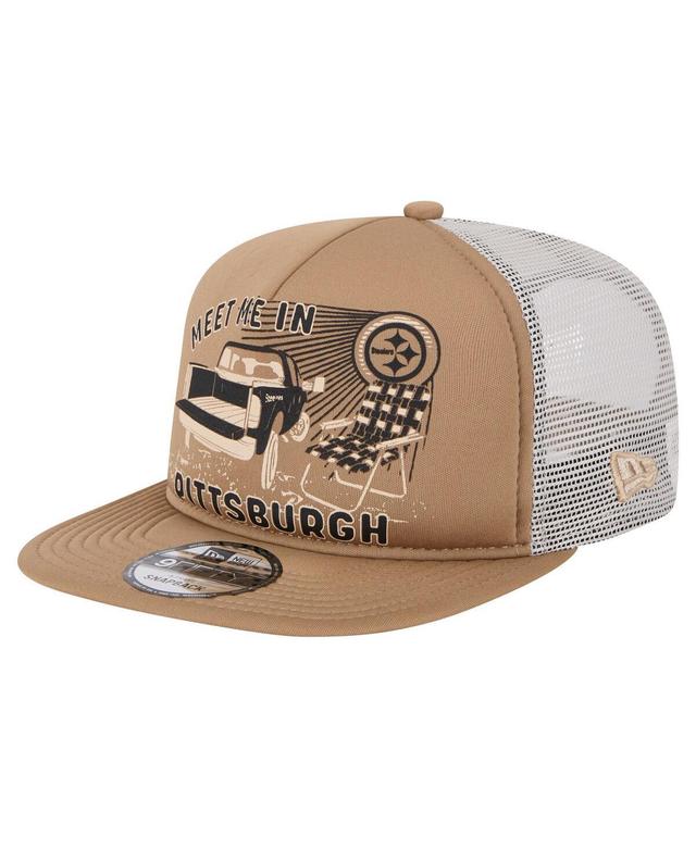 Mens New Era Tan Pittsburgh Steelers Meet Me 9FIFTY Snapback Hat Product Image