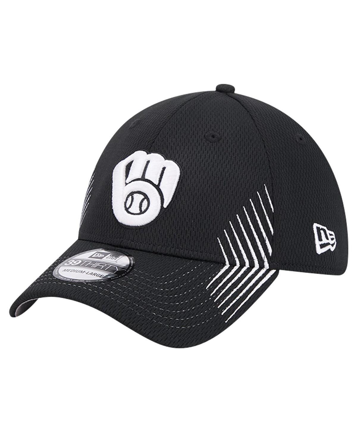 Mens New Era Milwaukee Brewers Active Dash Mark 39THIRTY Flex Hat Product Image