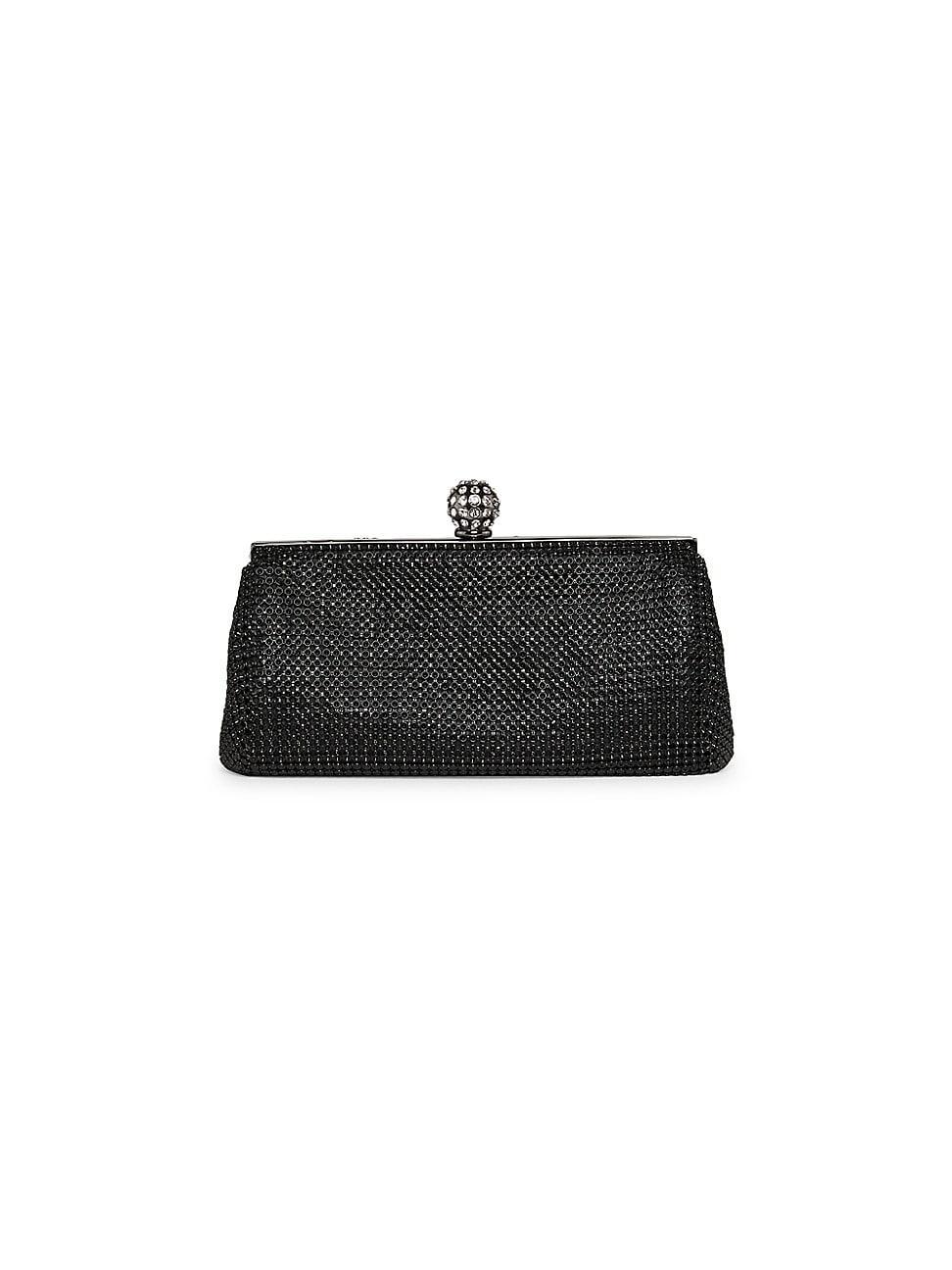 Womens Crystal Ball Metal Mesh Clutch Product Image