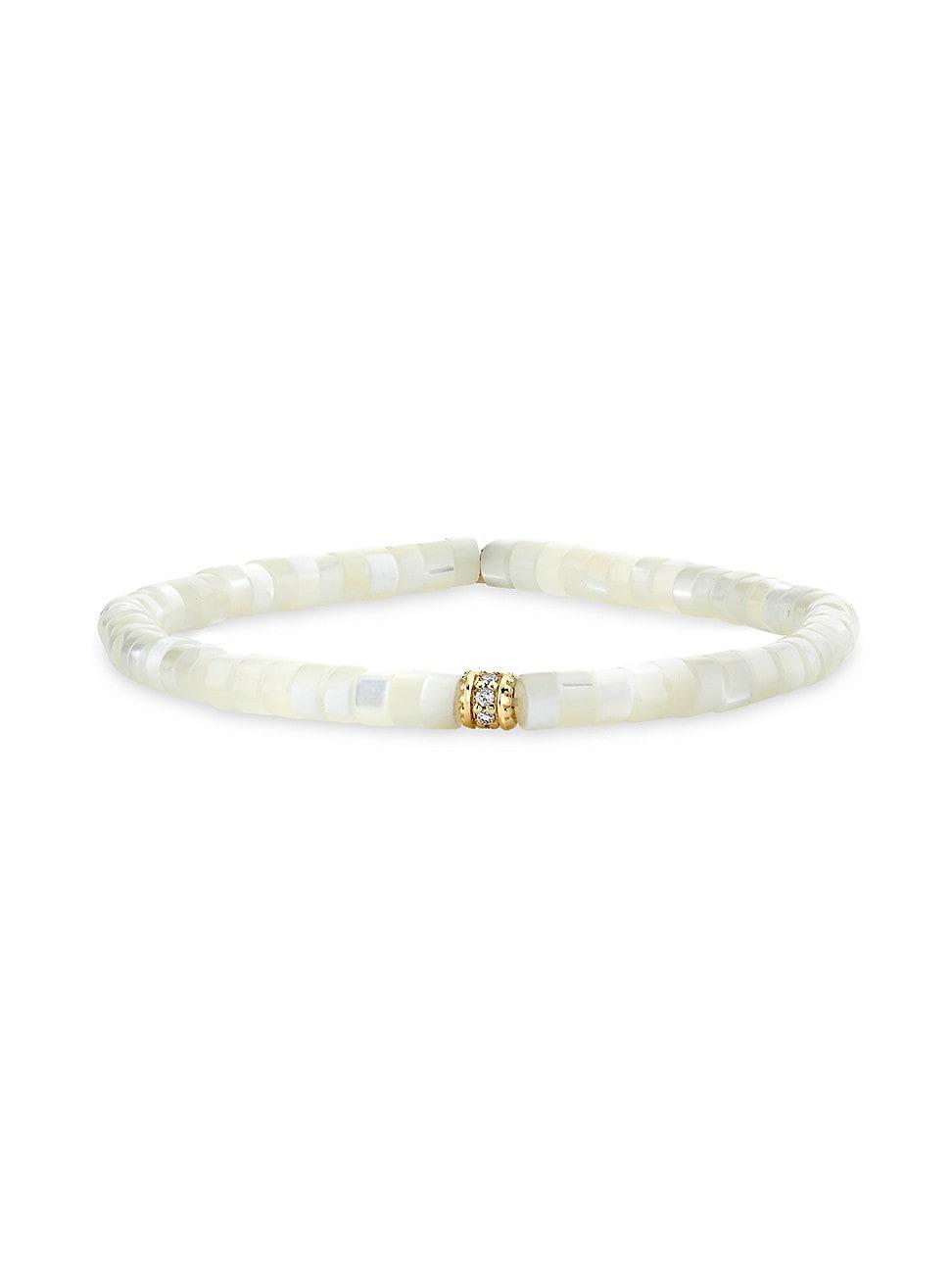 Womens 14K Gold, Diamond & Mother-Of-Pearl Bracelet Product Image