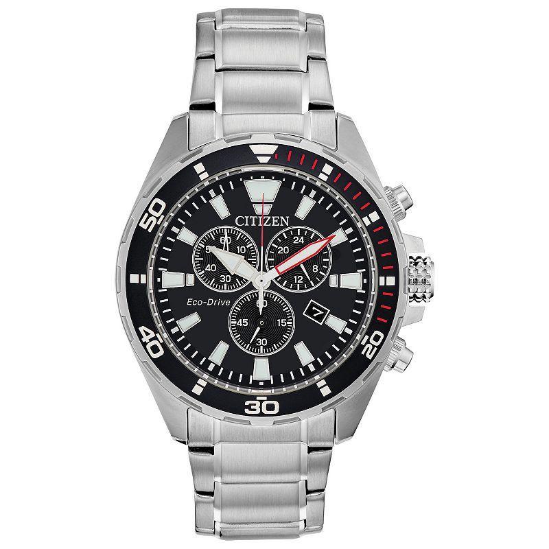 Citizen Mens Eco-Drive Brycen Stainless Steel Chronograph Bracelet Watch Silver Product Image