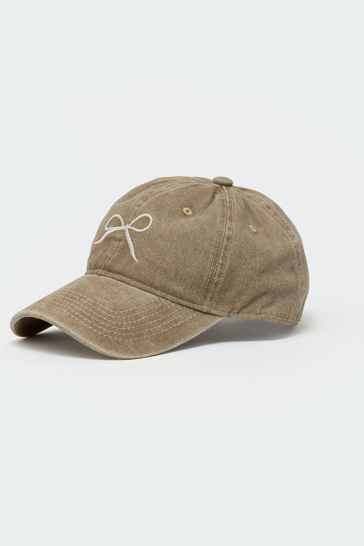 Embroidered Bow Washed Baseball Cap Product Image