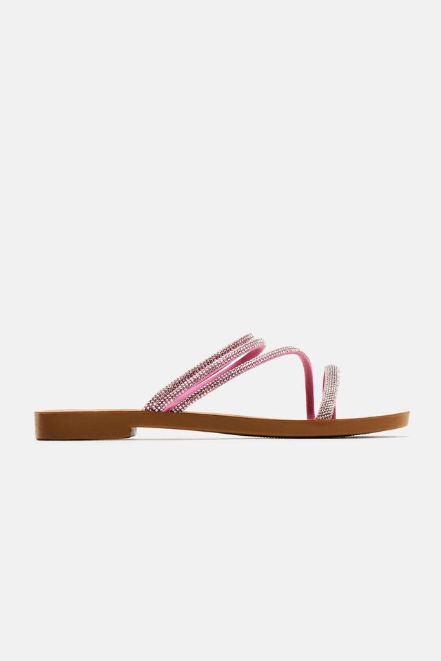 Kaira Rhinestone Sandals - Pink Product Image