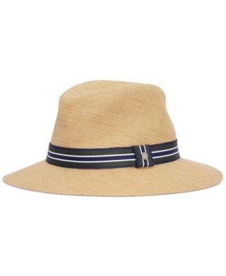 Barbour Mens Rothbury Summer Striped-Trim Fedora Hat Product Image