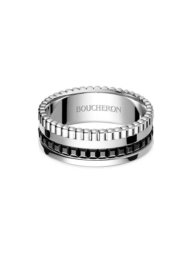 Unisex Quatre Black Edition 18K White Gold & PVD Ring Product Image