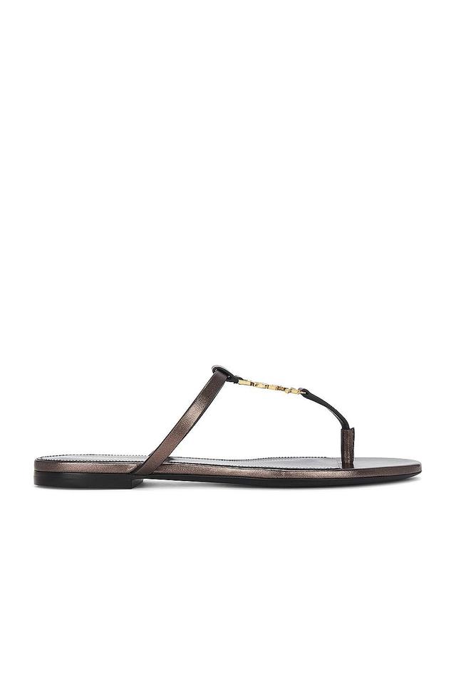 Saint Laurent Cassandra Flat Slide in Metallic Bronze Product Image