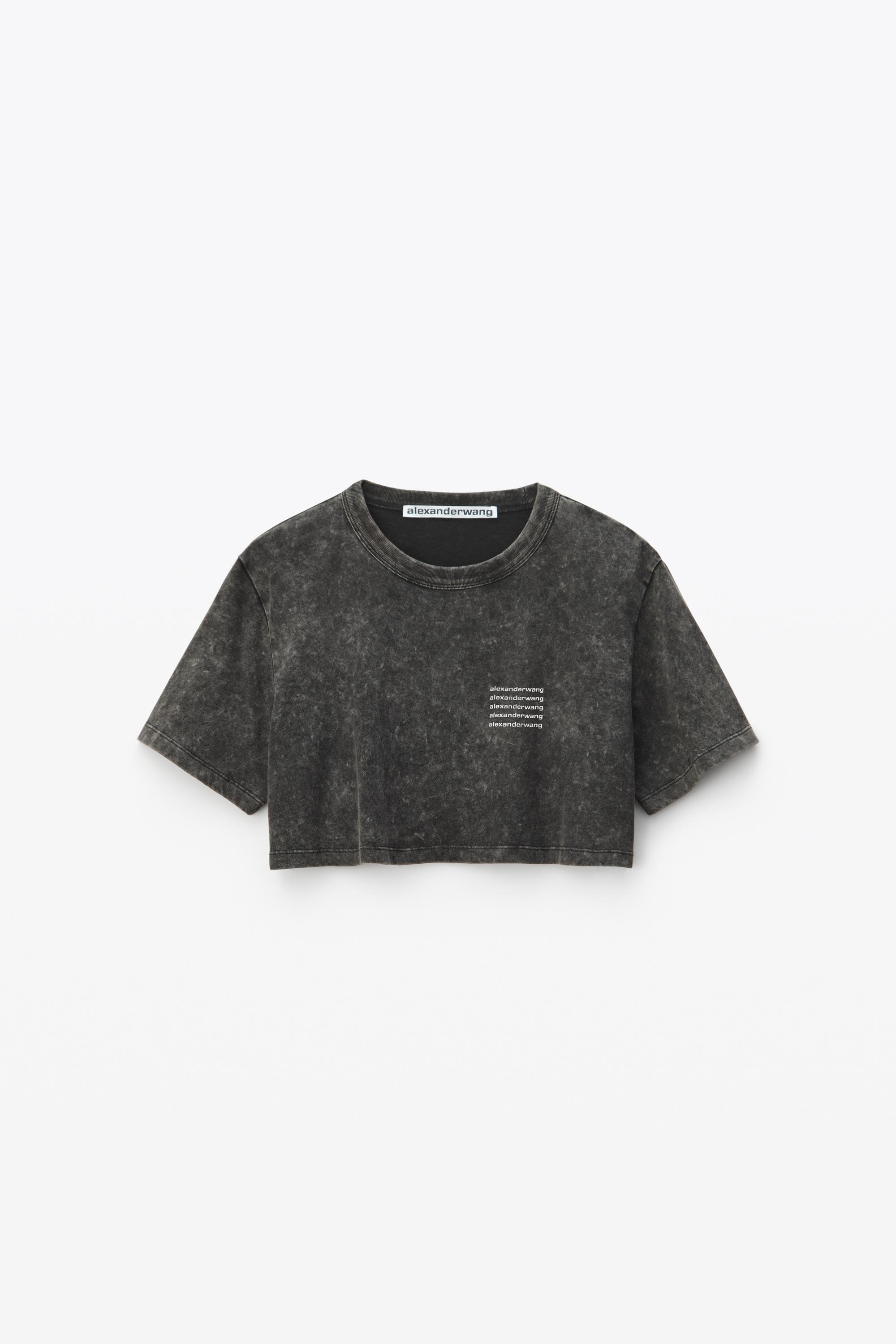 Cropped Tee In Acid Wash Jersey Product Image