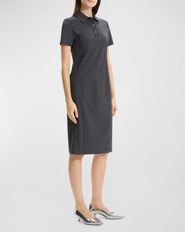 Womens Stretch Wool Knee-Length Polo Dress Product Image