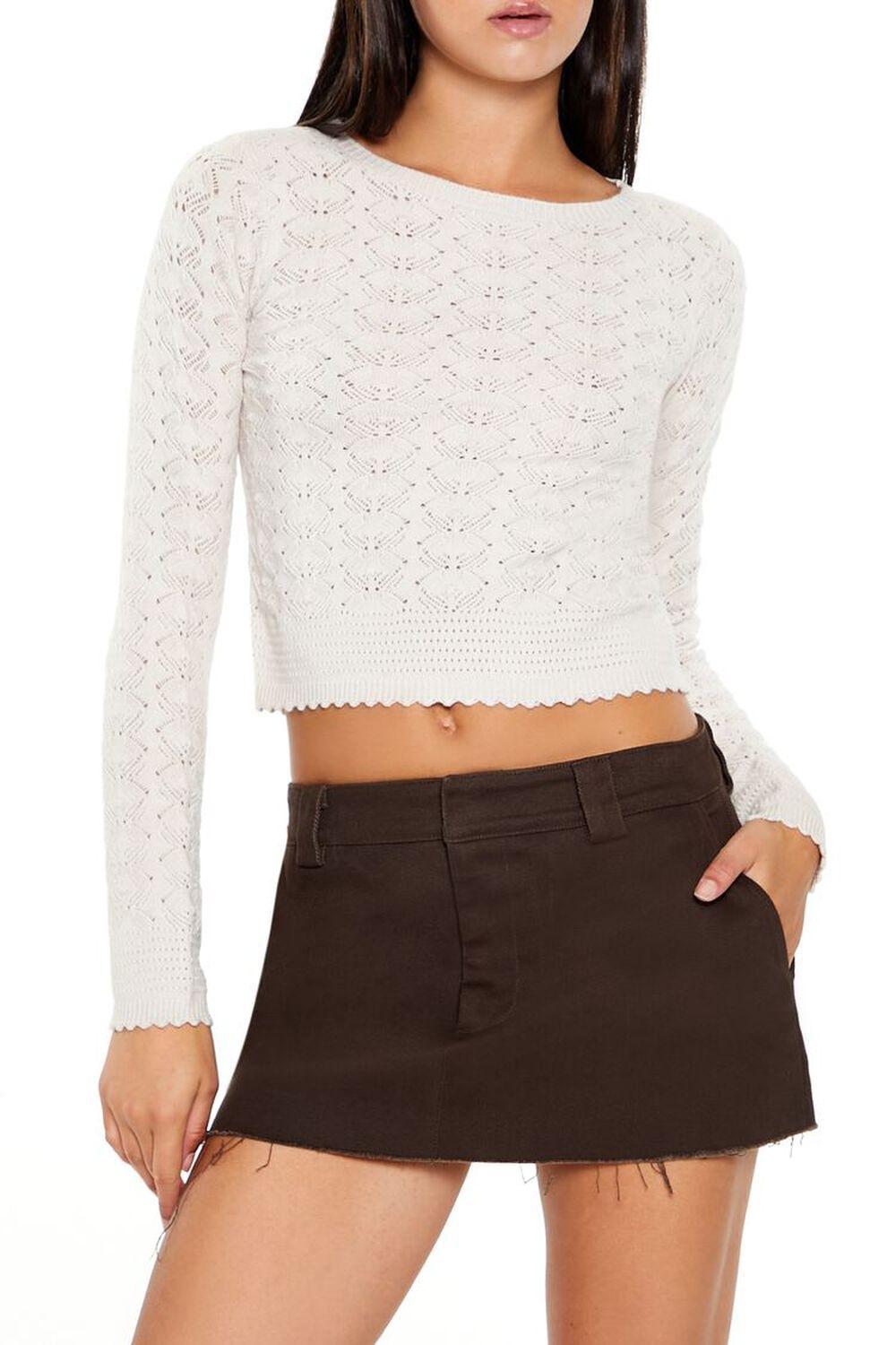 Cropped Pointelle Sweater | Forever 21 Product Image