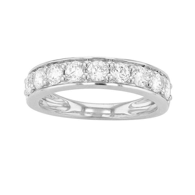 Diamond Brilliance 14k Gold 1 Carat T.W. Lab-Created Diamond Round Wedding Band, Womens White Product Image