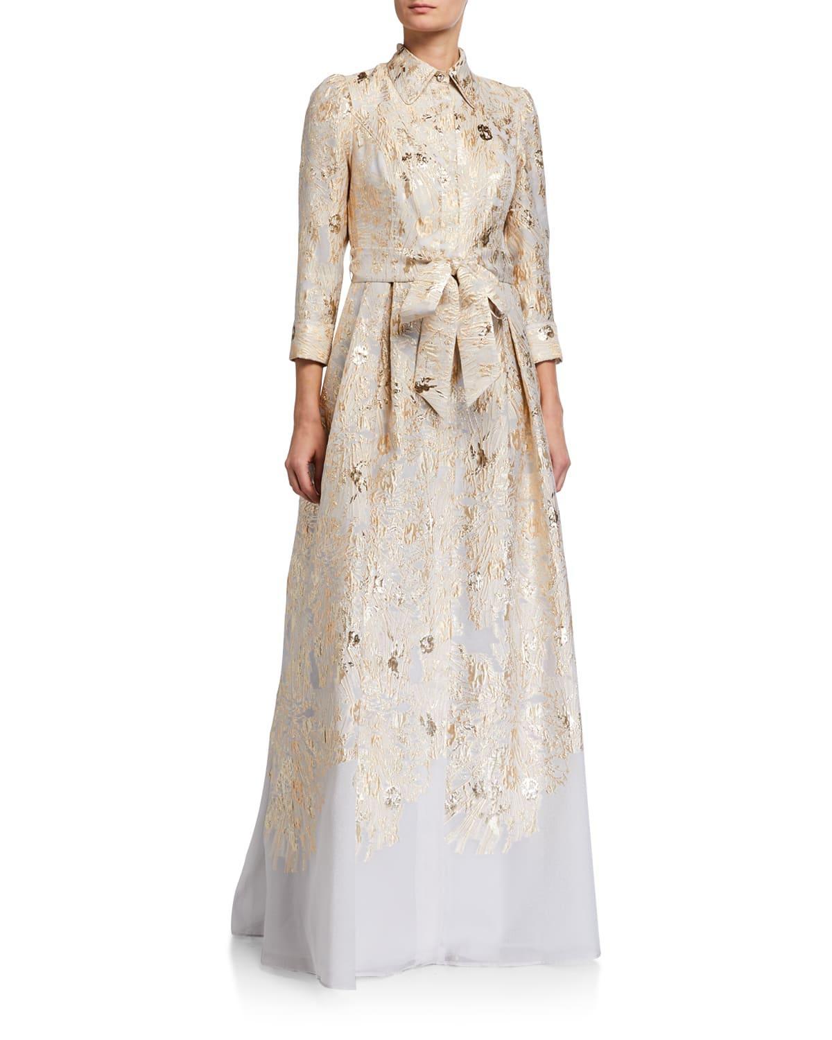 Womens Brocade Shirt Gown Product Image