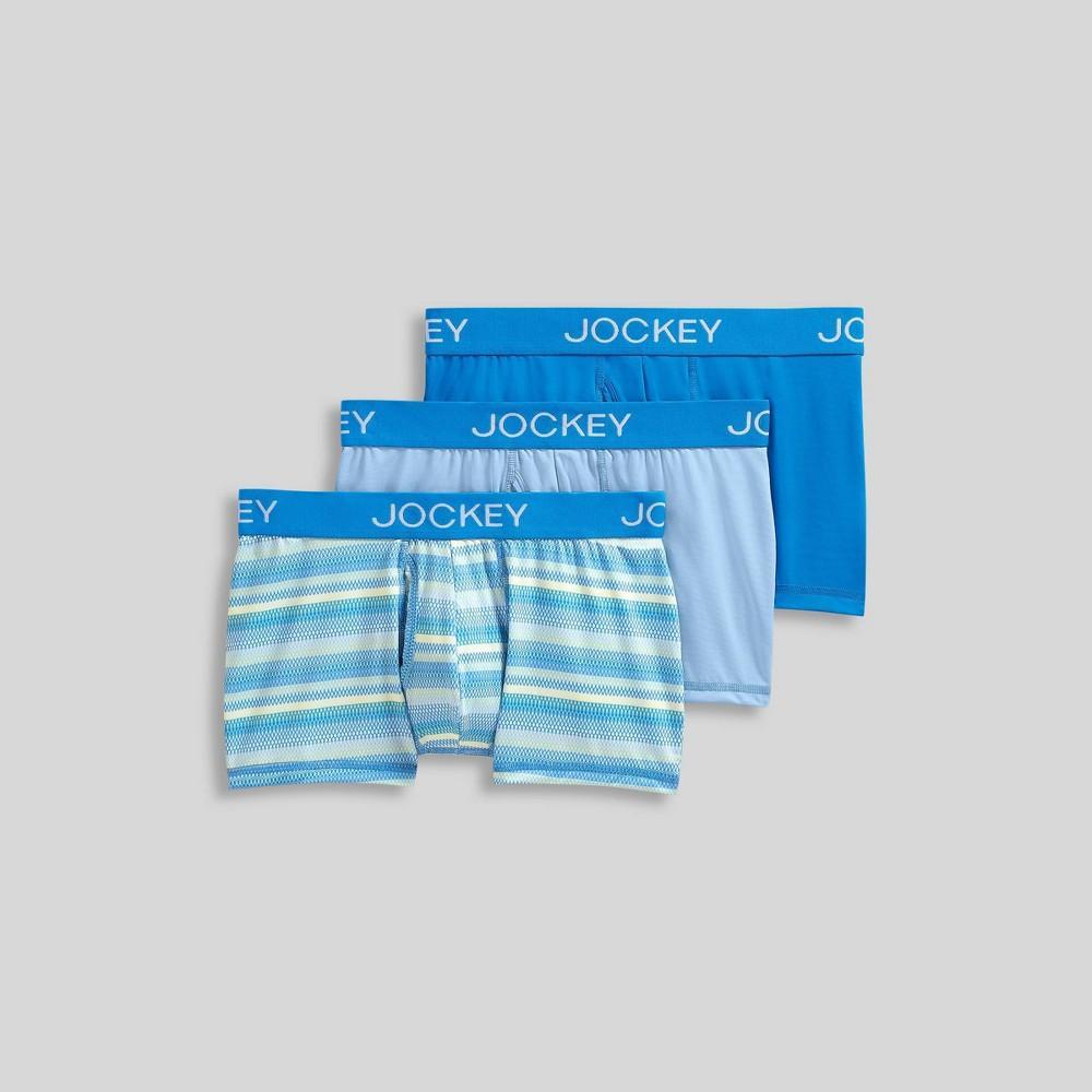 Jockey Generation Mens 3pk Microfiber Trunks - Light Blue/Net/Blue Product Image