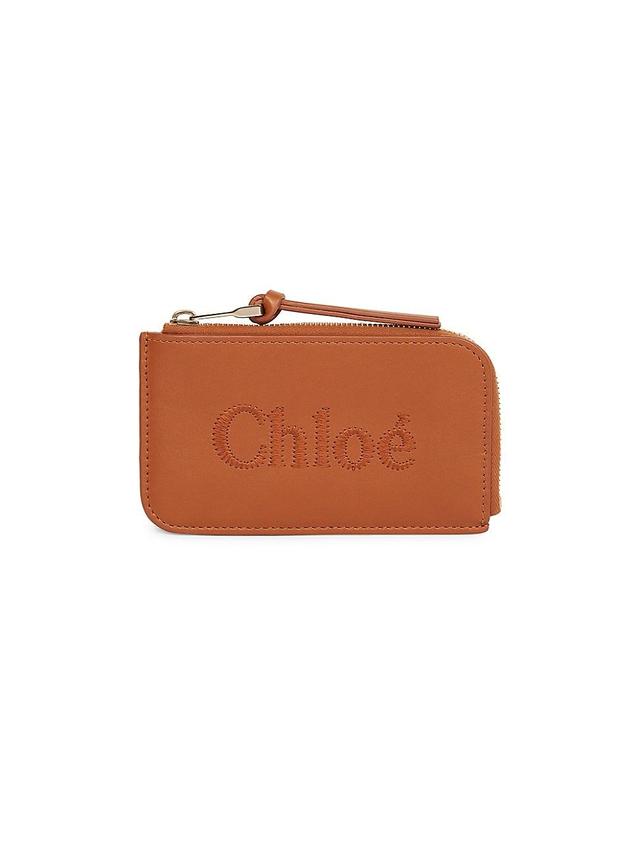 Womens Leather Zip Cardholder Product Image