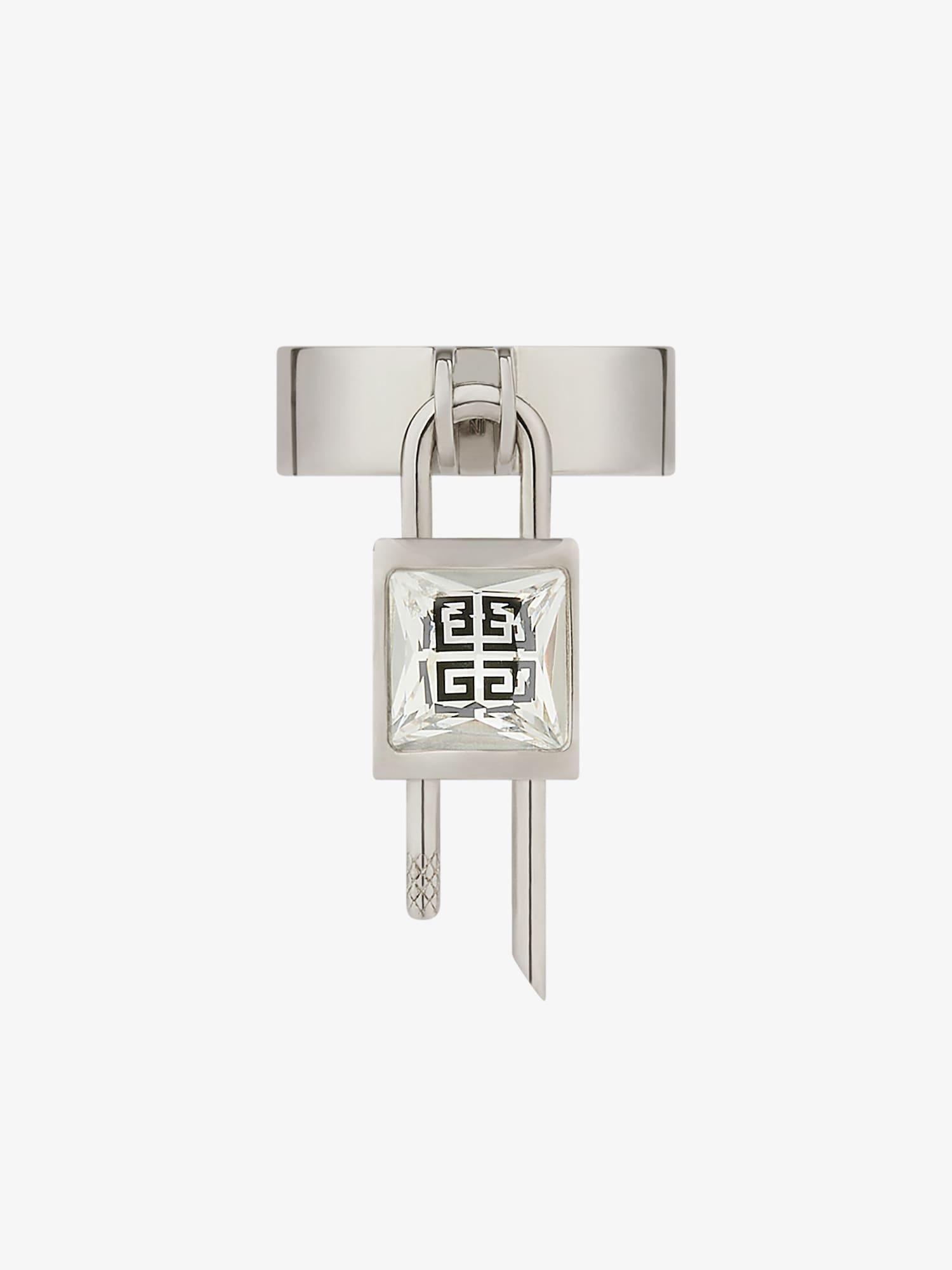 Mini Lock ring in metal with crystal Product Image