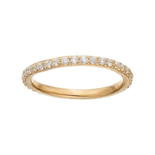 Sophie Miller 14k Gold Plated Cubic Zirconia Eternity Ring, Womens White Product Image