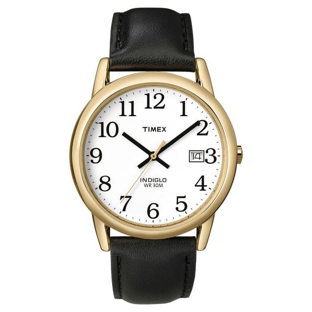 Timex Easy Reader Mens Black Leather Strap Watch T2H2919J, One Size Product Image