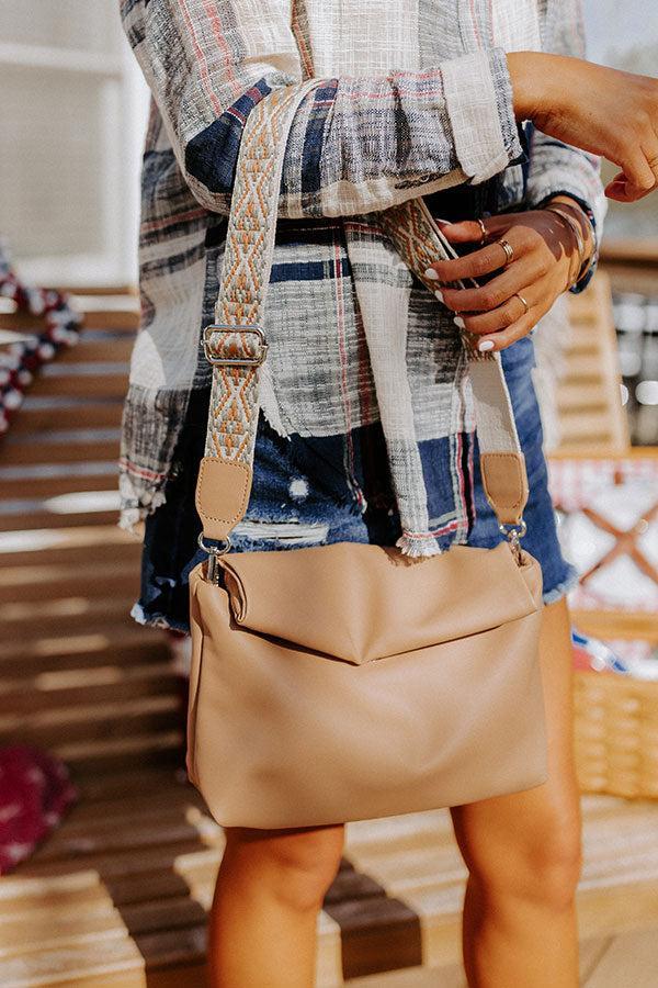 Show You Around Faux Leather Crossbody In Warm Taupe Product Image