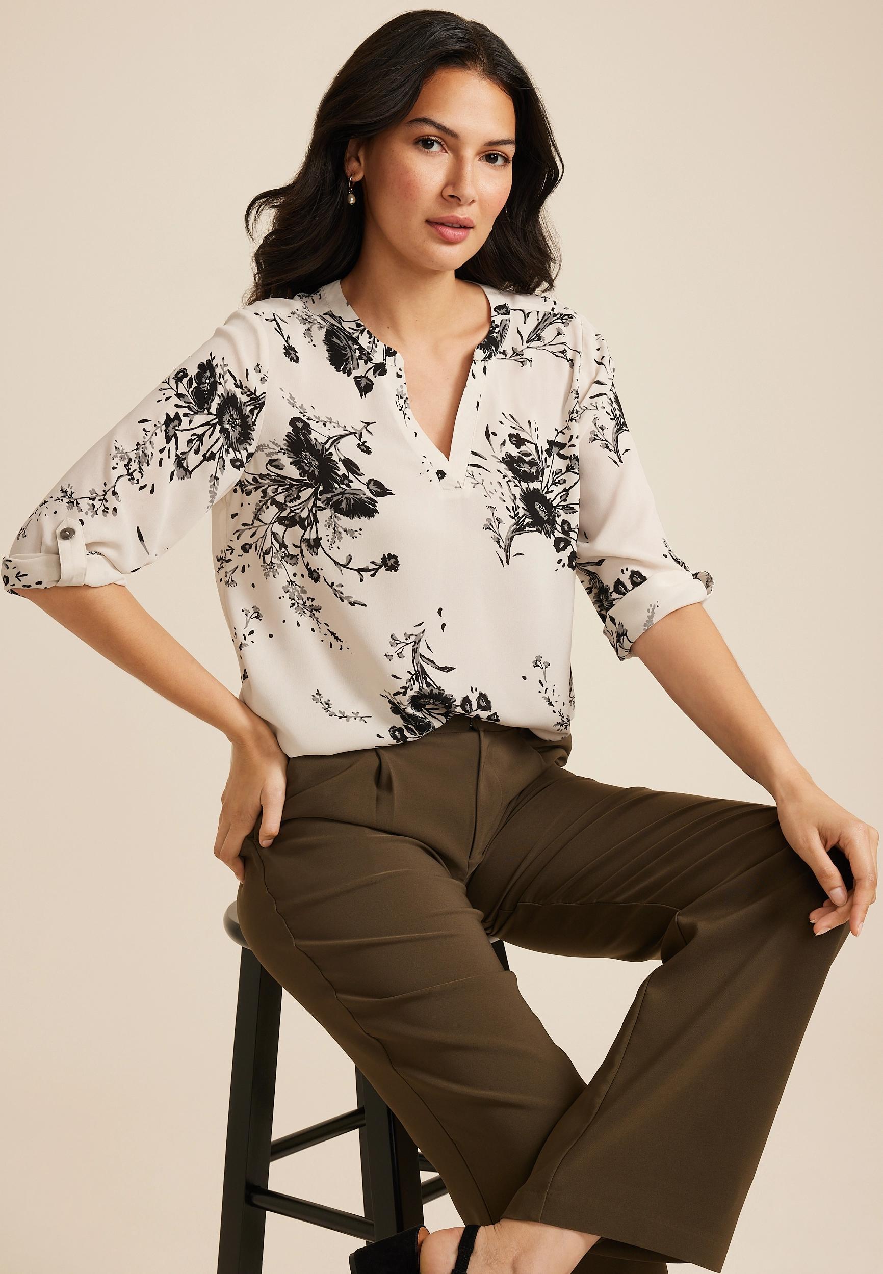 Atwood 3/4 Sleeve Popover Blouse Product Image