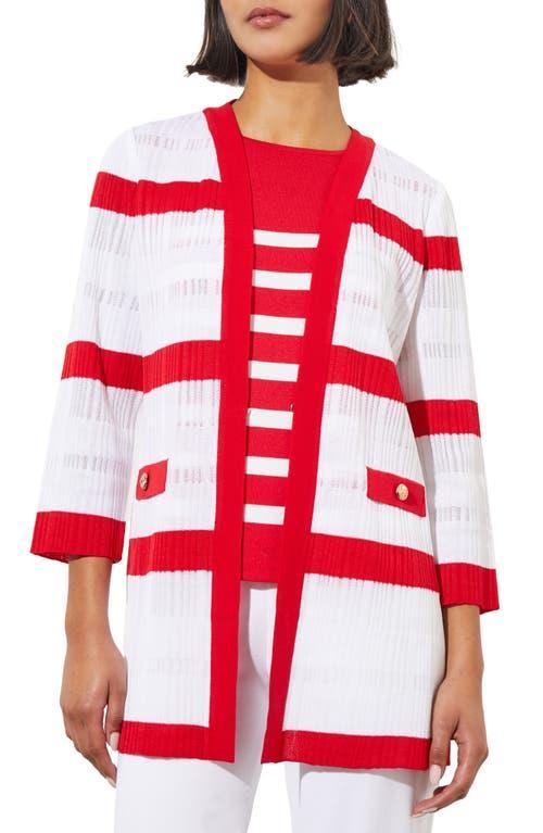 Ming Wang Rib Stripe Sheer Jacket Product Image