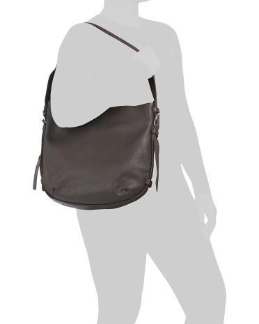 Leather Large Top Zip Hobo With Strap for Women Product Image