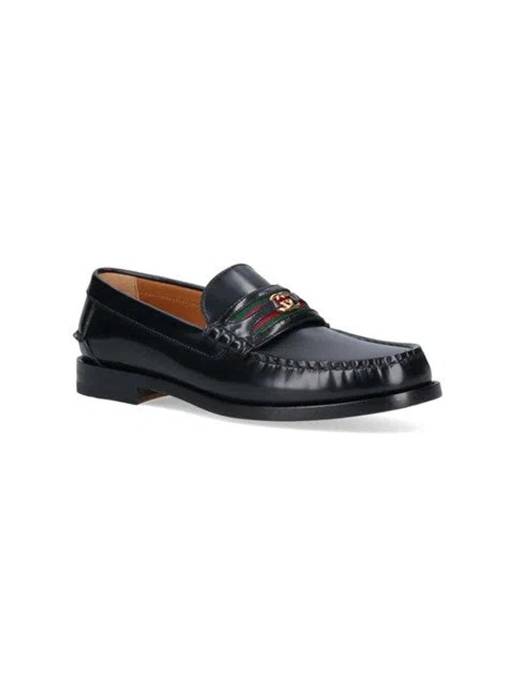 GUCCI 'gg' Loafers In Black Product Image