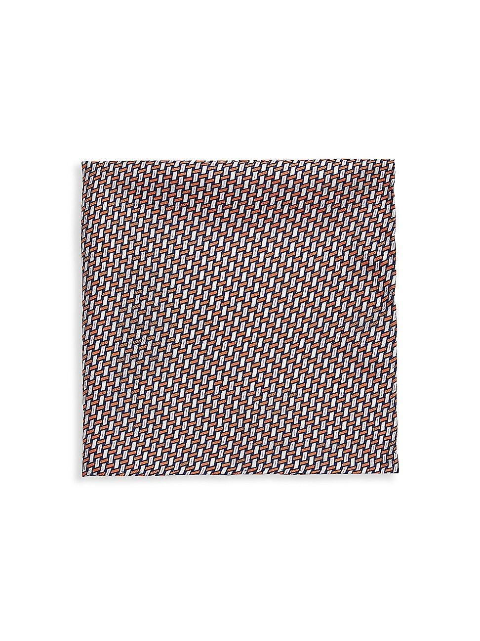 Mens COLLECTION Geo Rope Silk Pocket Square Product Image