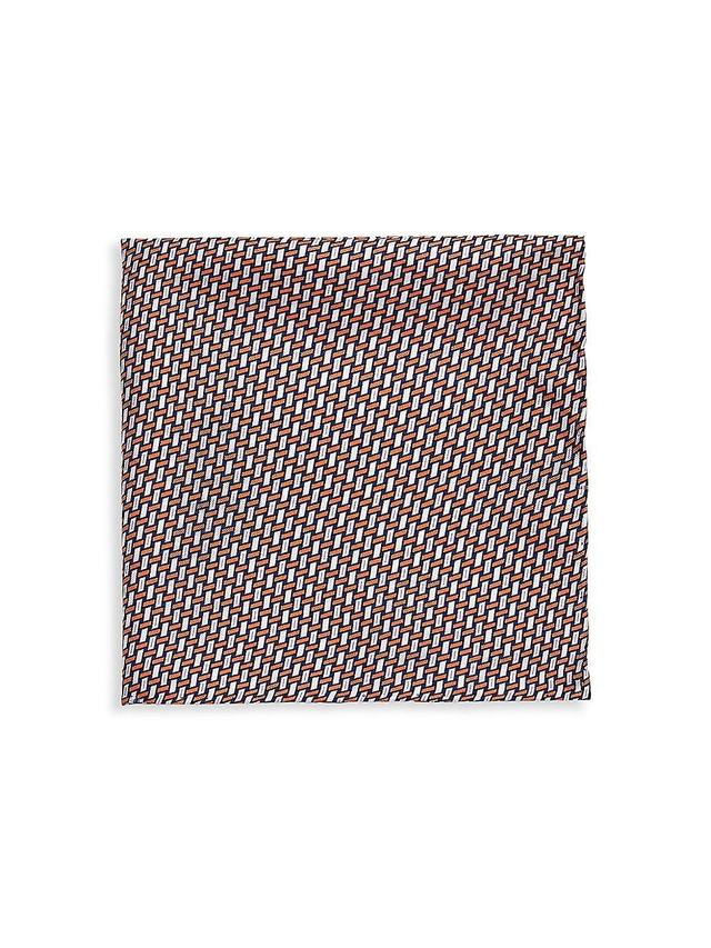 Mens COLLECTION Geo Rope Silk Pocket Square Product Image