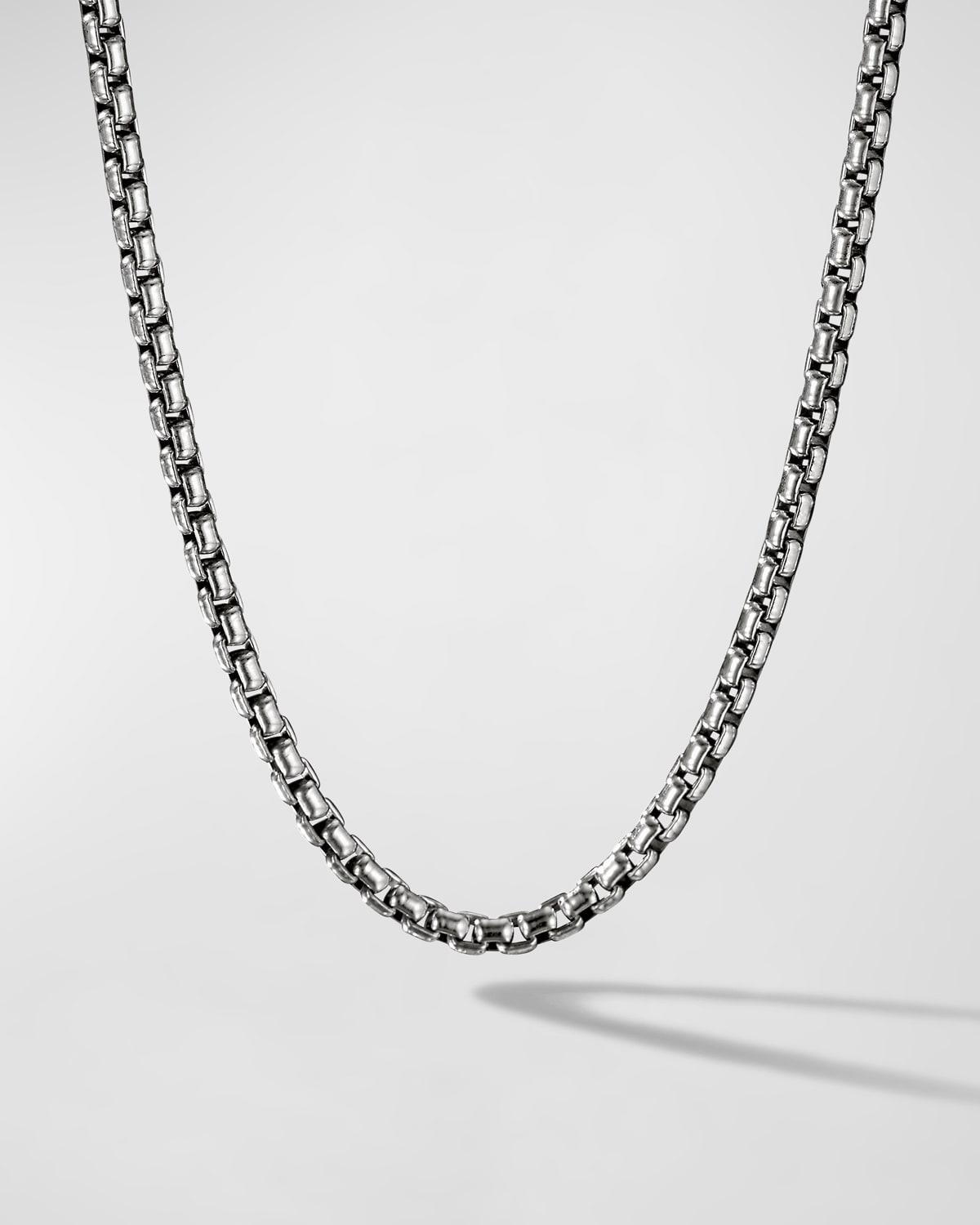 Mens Box Chain Necklace in Sterling Silver, 3.6mm Product Image