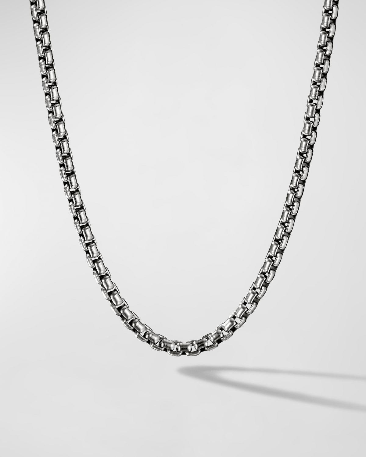 Mens Box Chain Necklace in Silver, 3.6mm, 26L Product Image