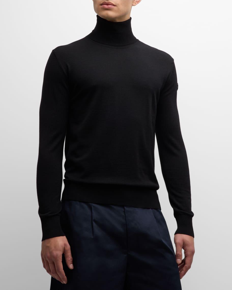 Mens Solid Wool Turtleneck Sweater Product Image