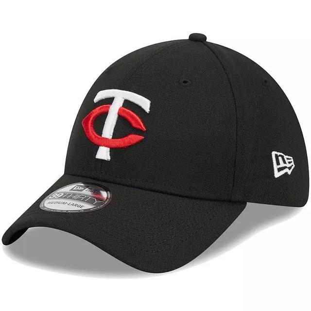 Mens New Era Black Minnesota Twins Logo 39THIRTY Flex Hat Product Image